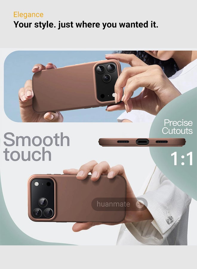 huanmate Apple iPhone 17 Pro Silicone Cover Brown - Premium 2.0mm TPU Silicon, Enhanced Camera Protection with Lens Shield, Shockproof & Water-Proof Cover for Apple iPhone 17 Pro - Image 5